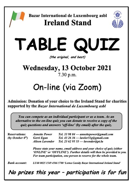 Irish stand event 13 October